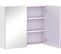 HomCom Armoire murale de salle de bain 70 x 60 cm – miroir, 3 étagères réglables – blanc