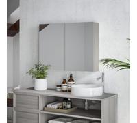 HOMCOM Armoire Murale Salle de Bain avec Miroir, 70 x 60 cm, Meuble Salle de Bain, Armoire de Toilette avec étagère réglable, Blanc