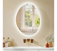 HOMCOM Armoire murale salle de bain avec miroir et éclairage LED, 50x14x70cm, meuble salle de bain à anti-buée, 3 températures de lumière, étagères réglables, minuterie, porte à fermeture douce, blanc