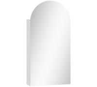 HOMCOM Armoire murale salle de bain avec miroir, meuble salle de bain sans cadre en arche et étagères en verre réglables, blanc