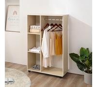 HOMCOM Armoire penderie Armoire de Rangement Mobile Panneaux de Particules Coloris chêne Clair Description:Cette armoire de rangement ouverte mobile de haute qualité est parfaite pour ranger vos vêtem