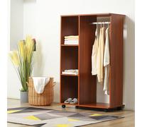 HOMCOM Armoire penderie Armoire de Rangement Mobile Panneaux de Particules Coloris chêne Moyen Description:Cette armoire de rangement ouverte mobile de haute qualité est parfaite pour ranger vos vêtem