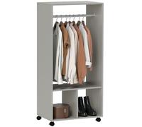 HOMCOM - Armoire de rangement penderie - Panneaux de particules 1 - 60x40x128cm - gris