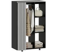 Armoire penderie - HOMCOM - mobile 4 roulettes - tringle à vêtements et étagères ouvertes - 80 x 40 x 128 cm - noir