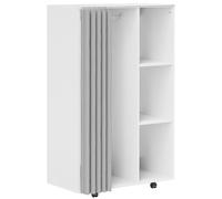 HOMCOM Armoire penderie vêtement dressing mobile 6 roulettes avec tringle à vêtements et étagères ouvertes, blanc