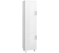 HOMCOM Armoire salle de bain haute meuble de rangement colonne 2 portes et étagères réglables 40 x 30 x 167,5 cm blanc