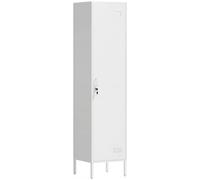 HOMCOM Armoire vestiaire Slim en Acier avec Serrure t Porte-nom, Armoire métallique multifonctionnelle Peu encombrante avec cintres, étagère, pour la Maison ou Le Bureau, 40 x 40 x 179 cm,