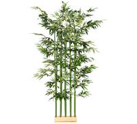 HOMCOM Bambou Artificiel, Plante Artificielle, Plante Décorative, Aspect Réaliste, Facile d'Entretien, pour Usage Domestique, Hauteur de 180 cm, Vert
