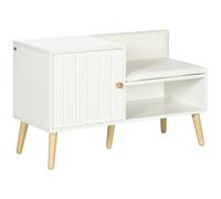 HOMCOM Banc à chaussures avec placard niche surface en revêtement synthétique 80 x 33 x 49 cm blanc