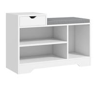 Banc à chaussures - HOMCOM - 76,5x30x52cm - Panneau de particules - blanc