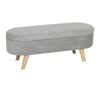 Banc banquette bout de lit - HOMCOM - coffre de rangement 2 en 1 en tissu avec pieds en bois 110l x 40P x 43H cm gris clair