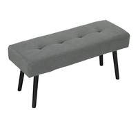 HOMCOM Banc banquette bout de lit rembourré en velours côtelé et pieds en acier noir charge 220 Kg 100 x 36 x 45 cm gris