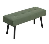 HOMCOM Banc banquette bout de lit rembourré en velours côtelé et pieds en acier noir charge 220 Kg 100 x 36 x 45 cm vert