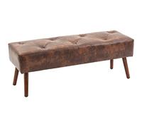 HomCom Banc bout de lit capitonné Revêtement synthétique PU 114 x 38 x 42 cm Marron
