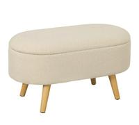 HOMCOM Banc de Chambre Rangement rembourré Couvercle Blanc crème | Tabouret, couloir, salon