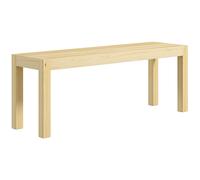 HOMCOM Banc de cuisine en bois massif 2 places, banc de salle à manger, charge 240 Kg, 120 x 33 x 45 cm, bois naturel