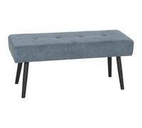 HOMCOM Banc de lit en Pied, Velours, Rembourrage épais, Bleu | Pieds en acier, banquette matelassée, pour entrée, salon