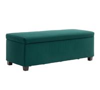 HOMCOM Banc de Rangement 84L Pouf Salon Bout de lit Coffre de Rangement Repose-Pieds en Velours côtelé avec Couvercle, pour Salon, Chambre, entrée, 112 x 42 x 40 cm, Vert