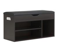 HOMCOM Banc de Rangement à Chaussures Meuble de Rangement à Chaussures avec Coussin d'Assise 3 Compartiments 80 x 30 x 43 cm Noir aosom france