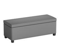HOMCOM Banc de rangement bout de lit en velours côtelé avec couvercle, pour salon, chambre, entrée, 112 x 42 x 40 cm, gris