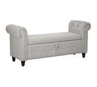 HOMCOM - Banc de rangement - Lin (100% polyester) - 146.5x49x72cm - Gris