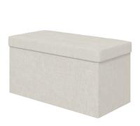 HOMCOM Banc de rangement pouf de rangement pliable bout de lit repose-pieds avec couvercle capitonnée 76L x 38l x 38H cm crème