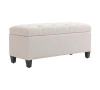 HOMCOM Banc de rangement pouf salon bout de lit coffre de rangement pour salon, chambre, entrée, 100 x 40 x 44 cm, blanc