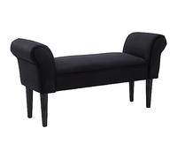 Banc Entrée Bout de Lit - HOMCOM - Rembourré pour Chambre à Coucher - Tissu à Voile - 102x36x51cm - Noir