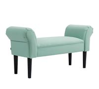HOMCOM Banc Entrée Bout de Lit Rembourré pour Chambre à Coucher, Tissu à Voile, vert, 102 x 36 x 51 cm