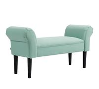 HOMCOM Banc Entrée Bout de Lit Rembourré Tissu à Voile 102x36x51 cm Vert