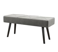 HOMCOM Banc Velours Gris Cadre Acier Confortable Design Élégant pour Bout de Lit 100x36x45cm Aosom France