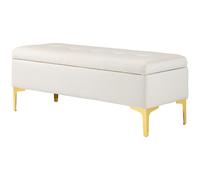HOMCOM Banquette avec Rangement, capacité de charge jusqu'à 120 kg, 120x44x44,5 cm, Beige