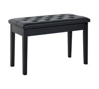 HOMCOM Banquette Tabouret siège pour Piano avec Coffre Noir | Pied Bois Caoutchouc, Assise Capitonnée, Revêtement Synthétique