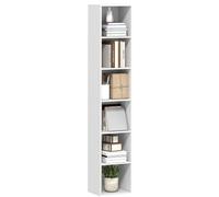 HOMCOM Bibliothèque 6 étagères Gain de Place 30x24x159 cm Blanc | Bibliothèque verticale & étagère de rangement pour salon, chambre, bureau, étude.