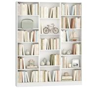 HOMCOM Bibliothèque 6 Niveaux 17 Compartiments 149 x 23,6 x 188 cm Blanc | Étagère de Rangement, Étagères Réglables, Meuble de Rangement pour Salon, Chambre, Bureau