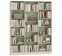 HOMCOM Bibliothèque 6 Niveaux 17 Compartiments 149 x 23,6 x 188 cm Vert | Étagère de Rangement, Étagères Réglables, Meuble de Rangement pour Salon, Chambre, Bureau