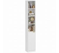 HOMCOM Bibliothèque 6 Niveaux Style Moderne 30 x 24 x 182 cm Blanc | Meuble de Rangement, Placard et Étagère Réglable, pour Salon, Bureau, Chambre