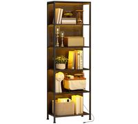 Bibliothèque - HOMCOM - 5 niveaux - éclairage LED 7 couleurs - structure en acier - 60 x 30 x 179 cm - noir