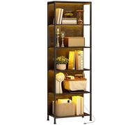 Bibliothèque - HOMCOM - 5 niveaux - éclairage LED 7 couleurs - structure en acier - 60 x 30 x 179 cm - noir