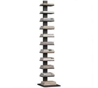 HOMCOM Bibliothèque Colonne Verticale Fine 34,5x41,5x163,5 cm Noir | 11 étagères, étagère de rangement industrielle fine et gain de place pour salon, chambre, bureau, coin