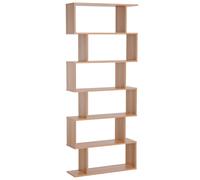 HOMCOM Bibliothèque Etagère de Livres Etagère de Rangement Zig Zag Design Contemporain 6 Niveaux 80 x 23 x 192 cm Bois d'Érable