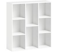HOMCOM Bibliothèque étagère de rangement 2 niveaux 8 compartiments, pour salon chambre à coucher bureau, 74,3x24x80cm, blanc
