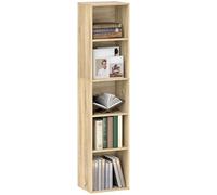HOMCOM Bibliothèque Étagère de Rangement 5 Niveaux 30x24x133,5 cm Naturel