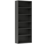 HOMCOM Bibliothèque étagère de rangement 6 niveaux avec étagères réglables pour salon, chambre, bureau, 60x24x158,5cm, noir