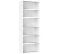 HOMCOM Bibliothèque étagère de rangement 6 niveaux avec étagères réglables pour salon, chambre, bureau, 60x24x158,5cm, blanc