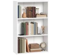HOMCOM Bibliothèque étagère de Rangement avec 3 Compartiments et étagère réglable, Meuble de Rangement pour Bureau, Salon, Chambre, 60 x 24 x 93 cm, Blanc