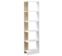 HomCom Bibliothèque étagère de rangement 5 compartiments ouverts en bois 45×21×170 cm blanc chêne