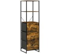 HOMCOM Bibliothèque Étagère de Rangement Dim. 44L x 40l x 155H cm Marron | 3 Tiroirs en Tissu Amovibles, Style Industriel, pour Chambre, Salon, Bureau