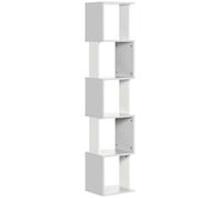 HOMCOM Bibliothèque étagère Design Moderne à 5 Niveaux - Rangement Pratique pour Maison ou Bureau, blanc et gris