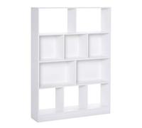 HOMCOM Bibliothèque étagère Meuble de Rangement 5 niches + 5 étagères Panneaux Particules Blanc